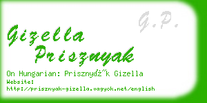 gizella prisznyak business card